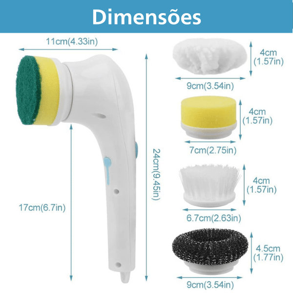 Escova de Limpeza Elétrica - Casal Prático